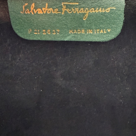 Vintage Salvatore Ferragamo Dark Green Croc Embossed Crossbody Clutch Chain Bag - Picture 13 of 15